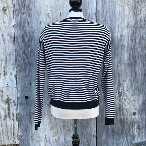 Numph Black & White Stripe Long Sleeve Sweater - Picture 2 of 9